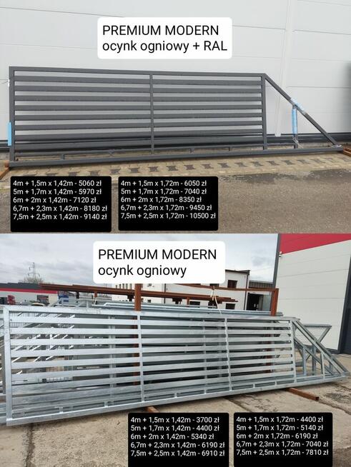 Brama przesuwna pełna Super Star, ocynk+RAL, 5m 6m