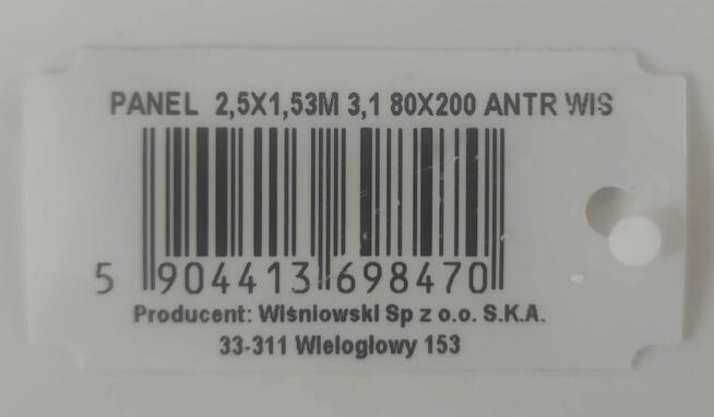 Panele ogrodzeniowe 2,5x1,53 80x200 antracyt