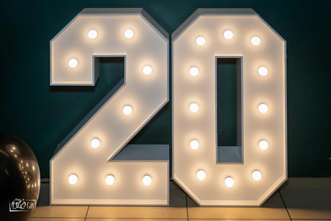 Świecące cyfry urodzinowe 100 cm wynajem Lublin lubelskie