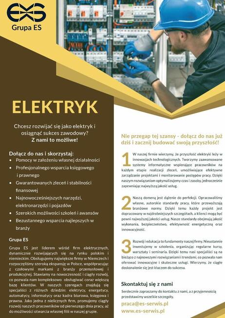 Szukamy elektryka i pomocnika elektryka!