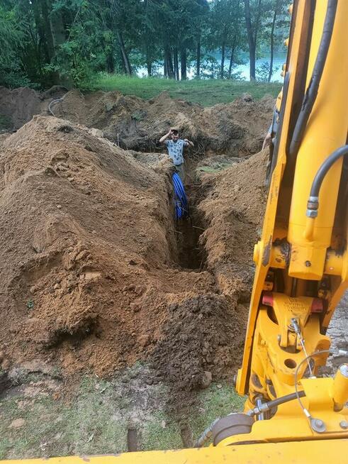 Usługi koparko-ładowarką 4cx, komplet, wykopy, plantowanie.