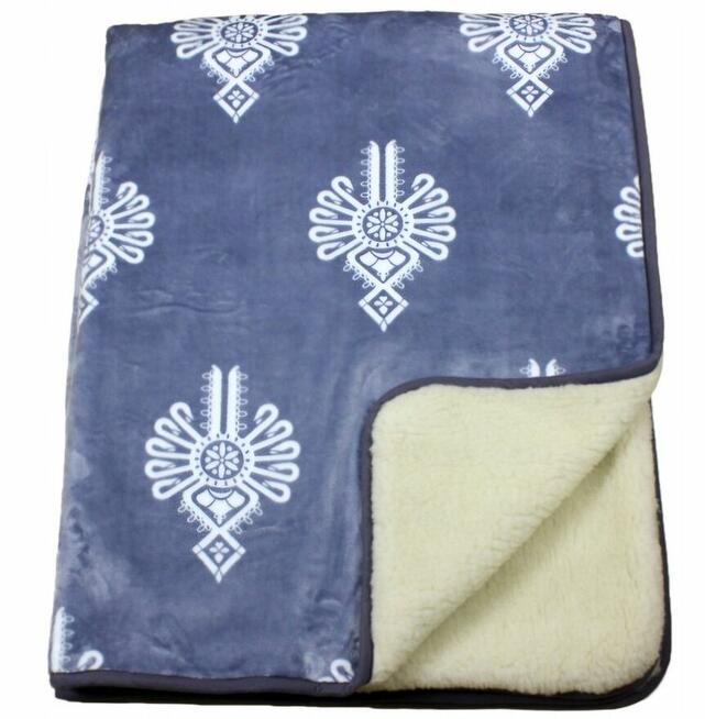 Koce kołdry wełna wełniane z polarem podwójne Naturalne