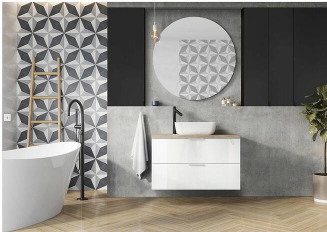 Łazienkowa szafka wisząca Katalonia 30 Sensea czarna złożona