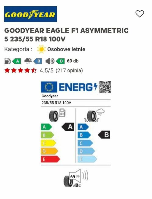 Goodyear EAGLE F1 asymmetric 235/55r18