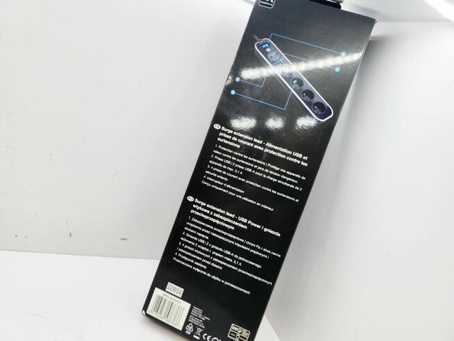 PRZEDŁUŻACZ LISTWOWY MASTERPLUG 2 M 4 SZT. GNIAZD CZARNY