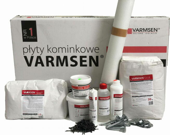 ZESTAW MATERIAŁÓW FIRMY SKAMOL DO WYKONANIA ZABUDOWY KOMINKO