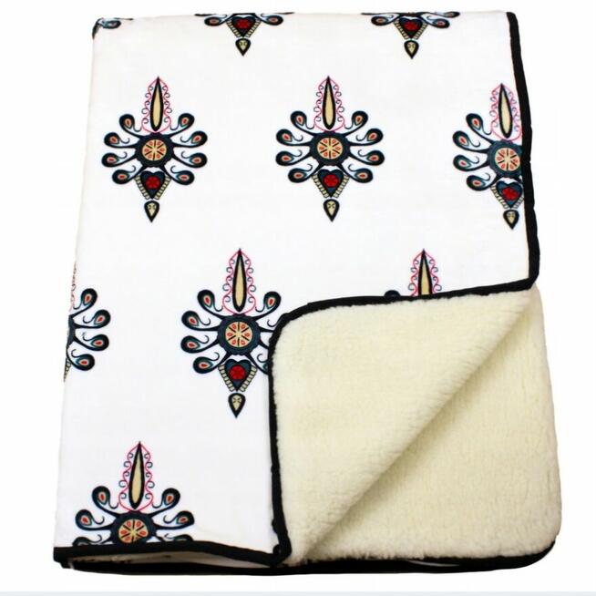 Koce kołdry wełna wełniane z polarem podwójne Naturalne