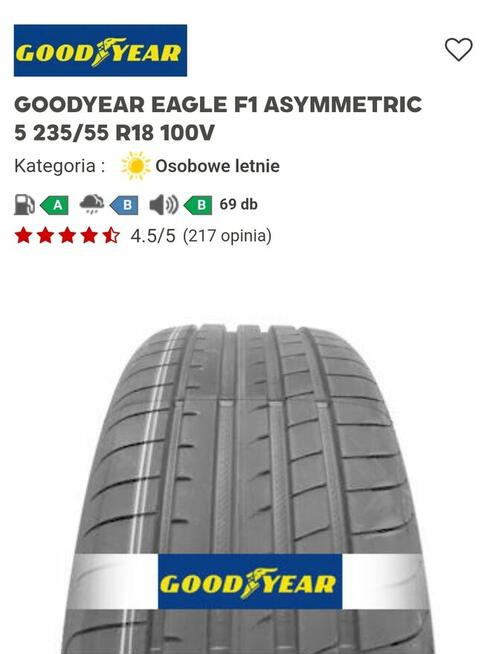 Goodyear EAGLE F1 asymmetric 235/55r18