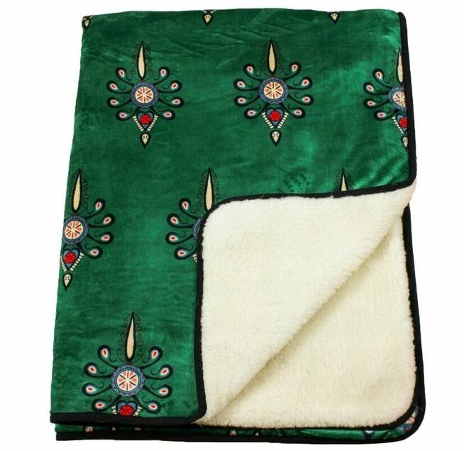 Koce kołdry wełna wełniane z polarem podwójne Naturalne