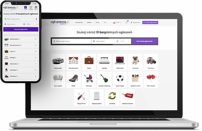 Gotowy portal Ogłoszeń z aplikacją mobilną - jak OLX | FV