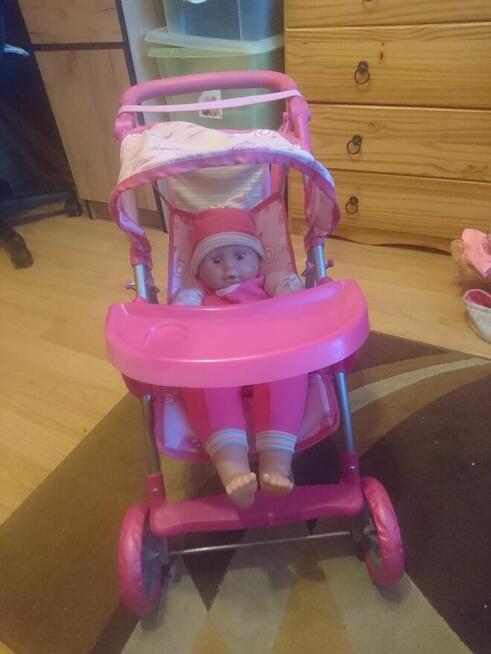 Wózek zabawkowy różowy składany okazja odbiór osobisty