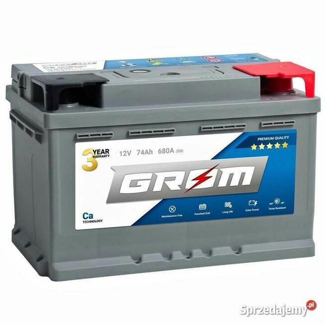 Akumulator Grom 74AH 680A Specpart Szczecin W. Kadłubka 39
