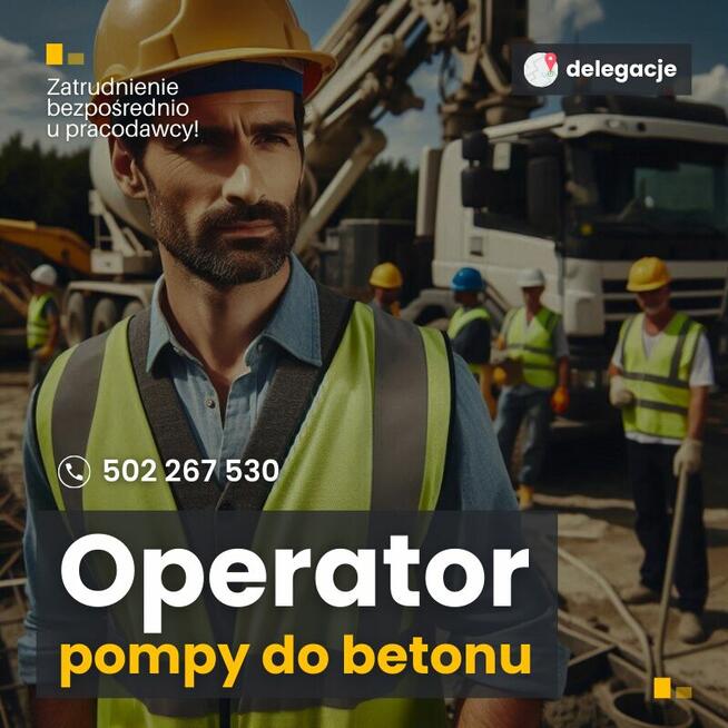 Operator pompy do betonu. delegacji