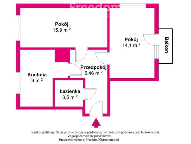 2 pokoje gotowe do wprowadzenia 56 m2