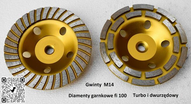 Segment fi 100z 4 diamentami do szlifowania twardych betonów