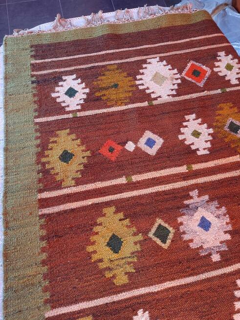 Kilim wełniany wielokolorowy 123 x 200