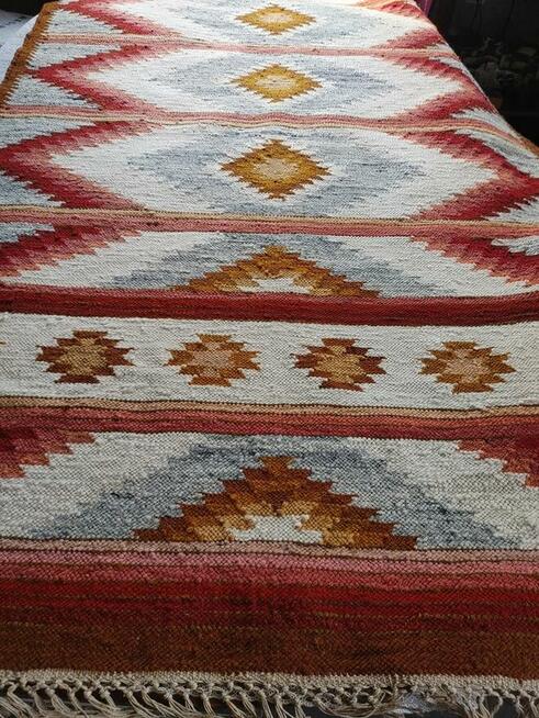 Kilim wełniany wielokolorowy 100 x 200