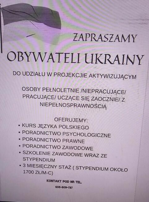 Zapraszamy Obywateli Ukrainy