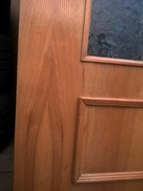 DRZWI wewn 80cm Prawe Drewno SOSNA Okucia Zamek Klamka Szyld