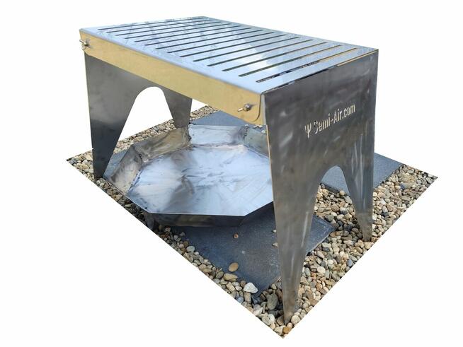 Grill ruszt składany stal nierdzewna mobilny palenisko