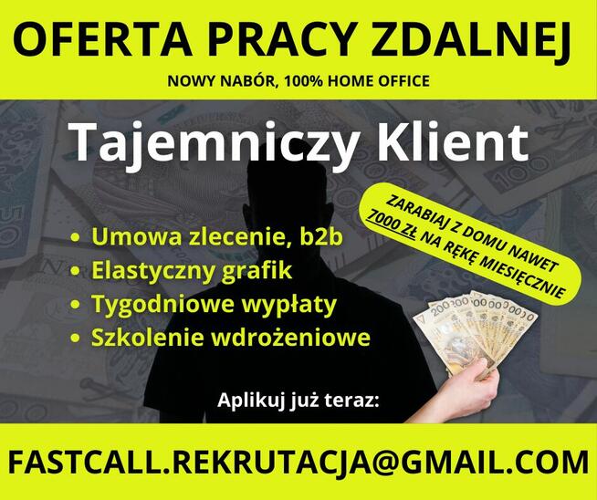 Tajemniczy Klient – Nowe Możliwości Pracy Zdalnej / CAŁA PL!