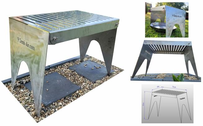 Grill ruszt składany stal nierdzewna turystyczny mobilny