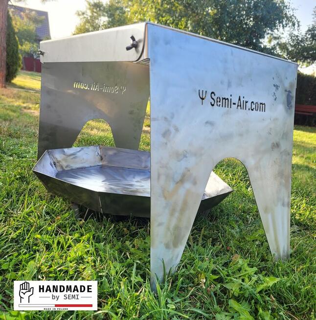 Grill ruszt składany stal nierdzewna mobilny palenisko