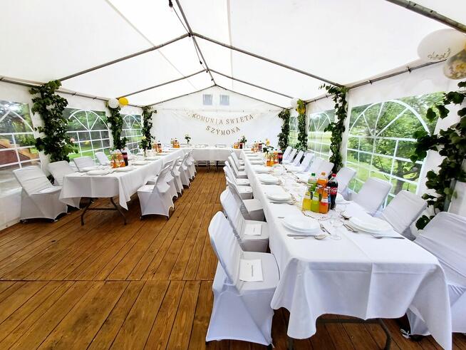 Partiez - wynajem namiotów, drewnianej podłogi i wyposażenia