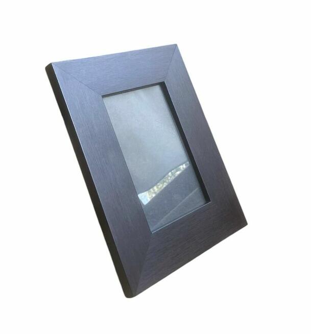 Drewniana stojąca ramka na fotografię pamiątkową, brązowa