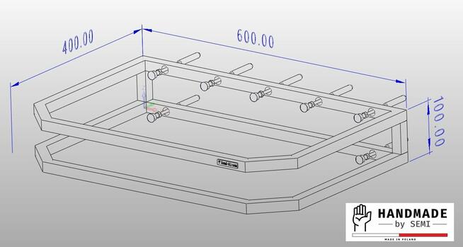 Stelaż pod umywalkę wiszącą reling konsola łazienkowa