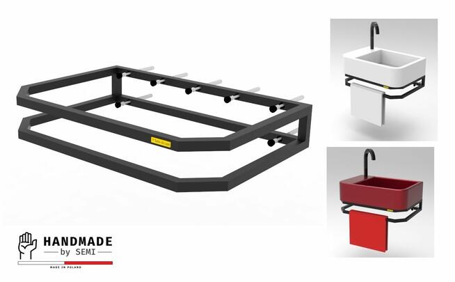 Stelaż pod umywalkę wiszącą konsola łazienkowa reling