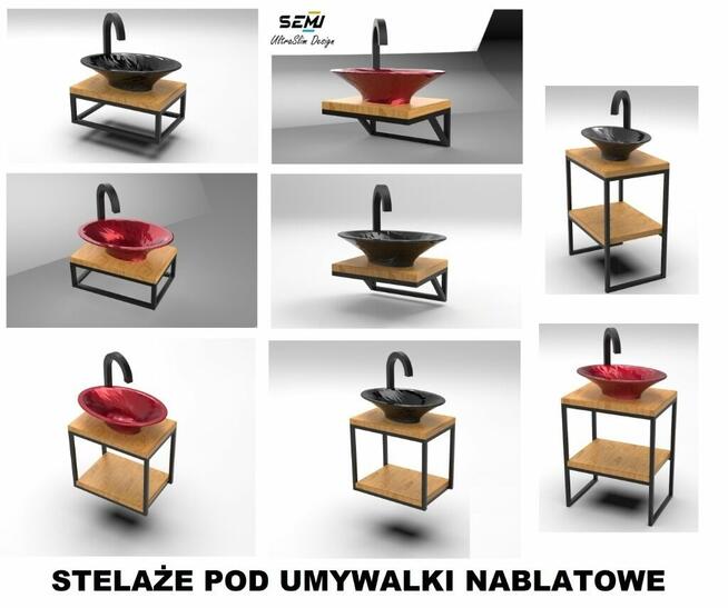 Stelaż pod umywalkę nablatową wiszący na wymiar konsola łazi