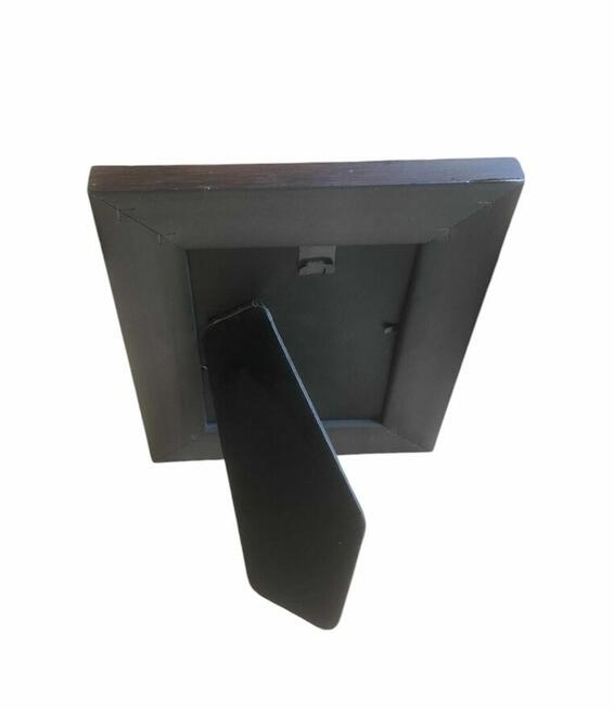 Drewniana stojąca ramka na fotografię pamiątkową, brązowa