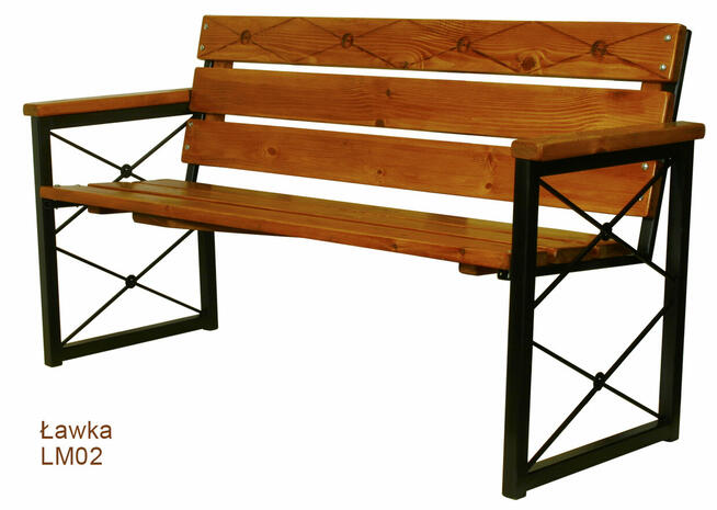 Ławka na metalowych nogach