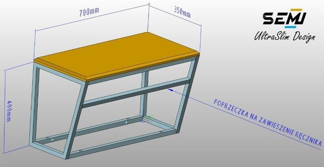 Stelaż łazienkowy na misę umywalkę retro na wymiar konsola ł