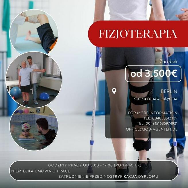 Fizjoterapeuta oferta pracy klinika Berlin aplikuj