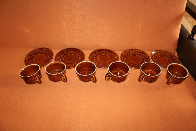 Filiżanki z talerzykami Kokardki Pruszków Made in Poland