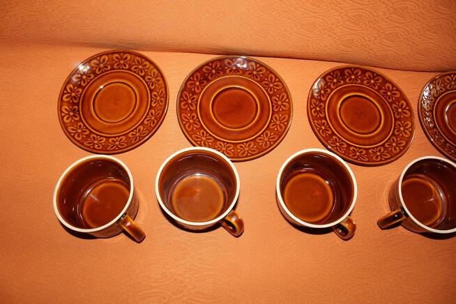 Filiżanki z talerzykami Kokardki Pruszków Made in Poland