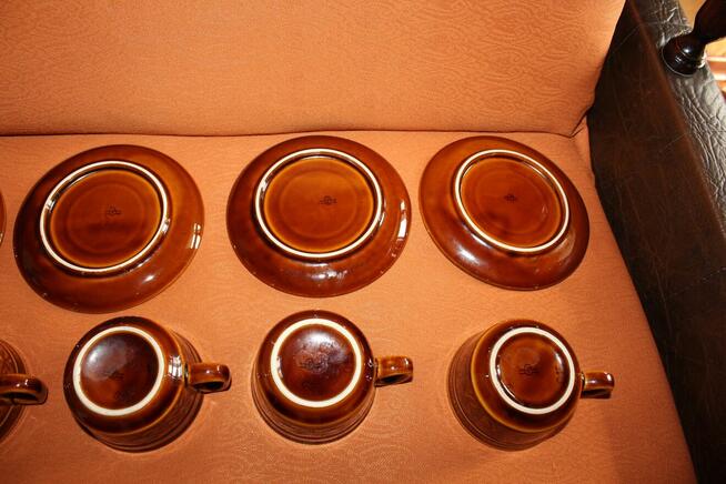 Filiżanki z talerzykami Kokardki Pruszków Made in Poland