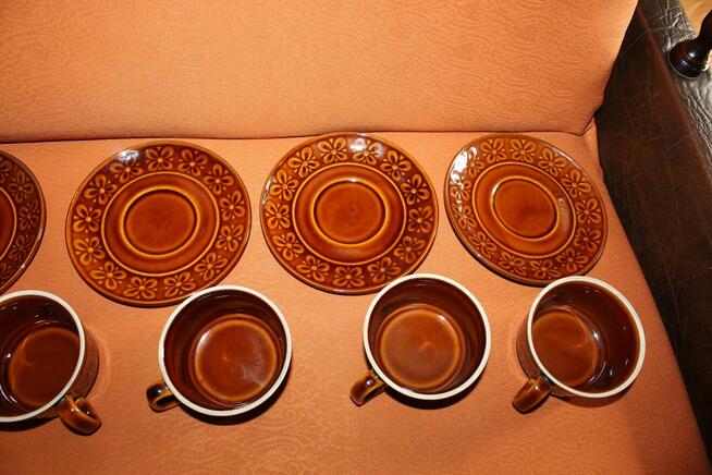 Filiżanki z talerzykami Kokardki Pruszków Made in Poland