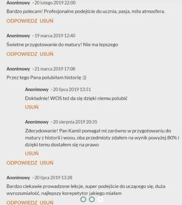 Korepetycje - Historia, WOS - online matura/ olimpiada