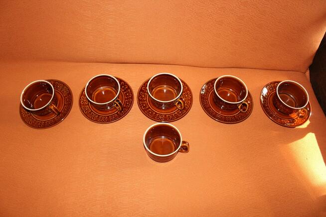 Filiżanki z talerzykami Kokardki Pruszków Made in Poland