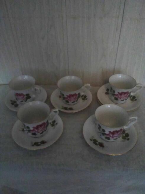 Zestaw porcelanowy 5 Filiżanek Duet Róże- Karolina