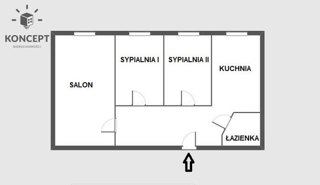 Muchobór Wielki | 61,3 m² | 3 pokoje | piwnica | Tyrmanda