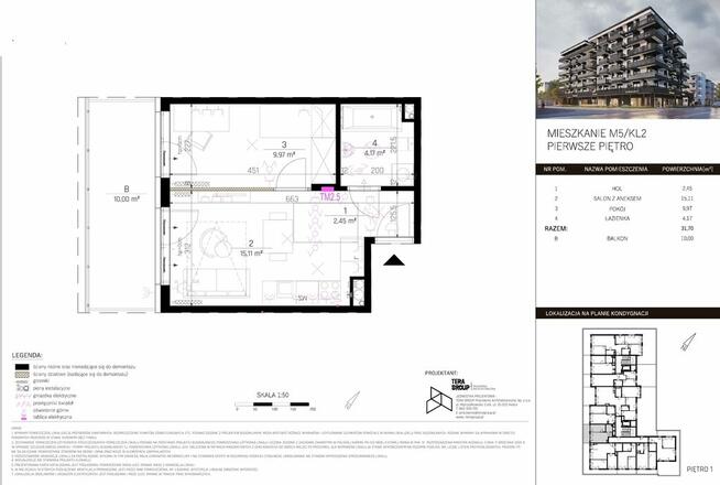 APARTAMENT 2 POKOJOWY > 32 m2