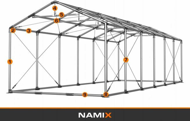 Namiot PRESTIGE 8x12-2,6m hala przemysłowa magazynowy MOCNY