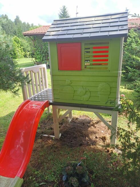 Domek plastikowy dla dzieci zjeżdżalnia piaskownica basenik