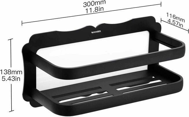 Półka Łazienkowa Prysznicowa Koszyk Loft czarna Regał ścienn