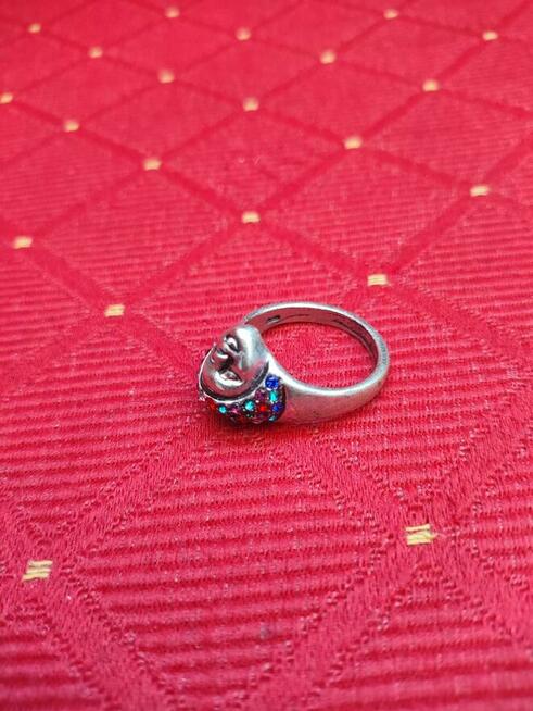 Pierścień Pierścionek Sygnet Srebrny cyrkonie