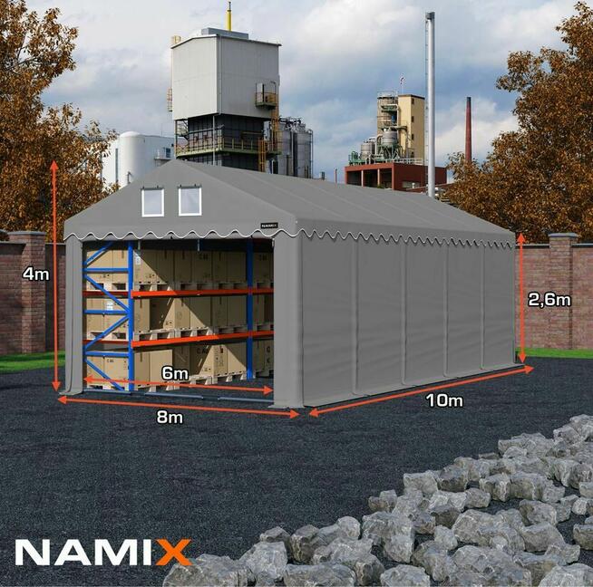 Namiot PRESTIGE 8x10-2,6m hala przemysłowa magazynowy MOCNY